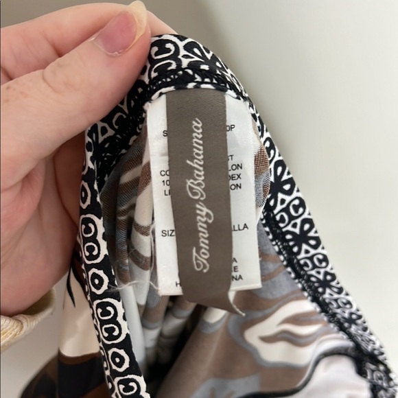 Tommy Bahama Floral Brown and White One-Piece Swimsuit Womens 6 - Picture 6 of 7